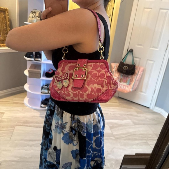 COACH 8F50 Signature Embossed Pink Python Print Satchel RARE, RETIRED, HTF - Picture 14 of 14